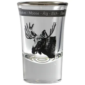 Schnapsglas Gläser mit Elch Motiv schwarz weiß