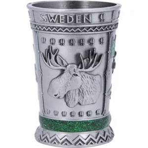 Schnapsglas Elch Motiv Metall