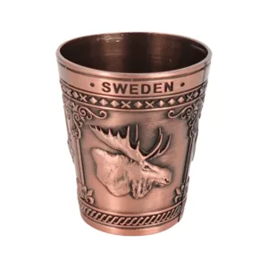 Schnapsglas Metall Bronze Schweden Elch