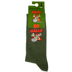 Socken Mit Elchmotiv Hälge, Grün