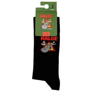 Socken Mit Elchmotiv Hälge, Schwarz