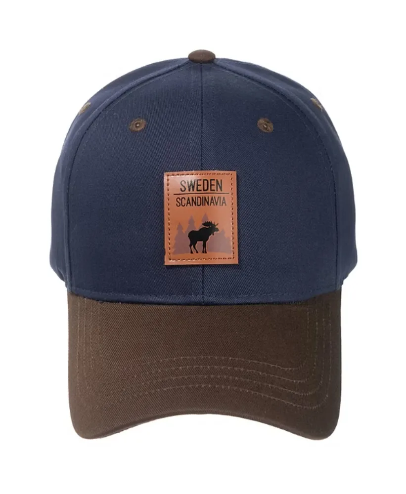 Cap mit Elchmotiv, dunkelblau mit braunem Schirm Schweden