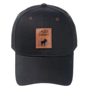 Elegante Cap mit Elchmotiv, Schwarz, Schweden