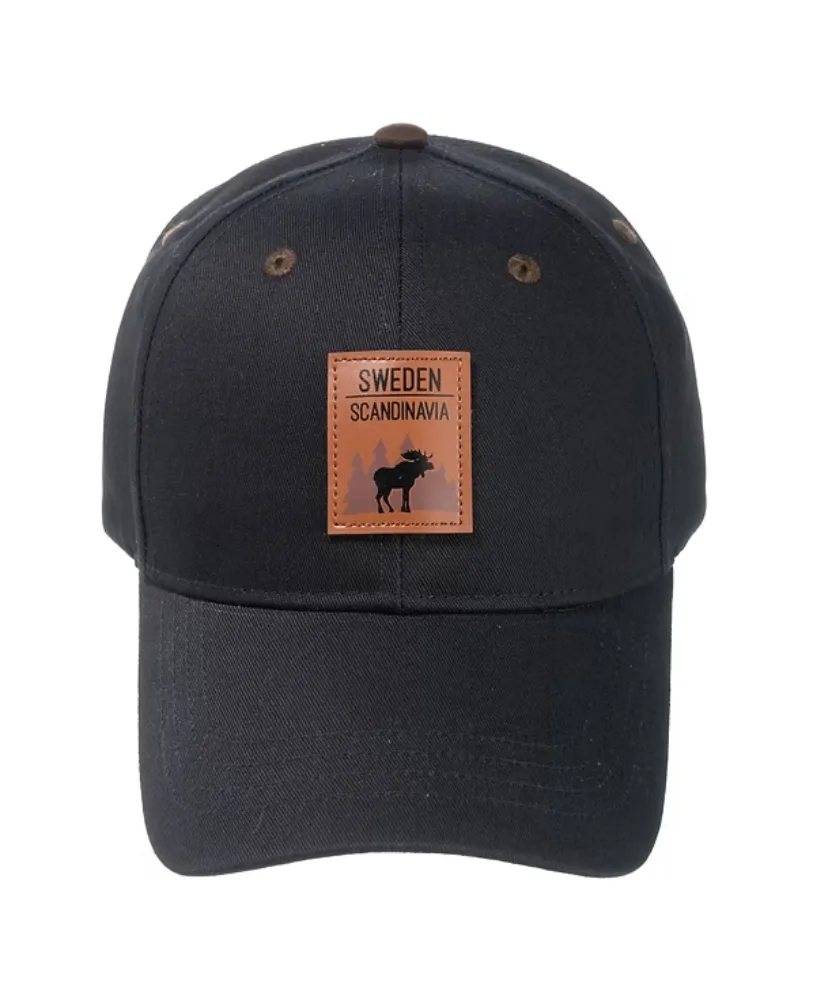 Elegante Cap mit Elchmotiv, Schwarz, Schweden