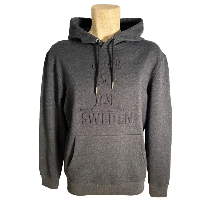 Hoodie Schweden Elchmotiv in Grau