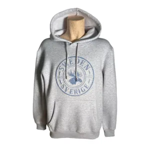 Hoodie Schweden Elchmotiv in Graumeliert