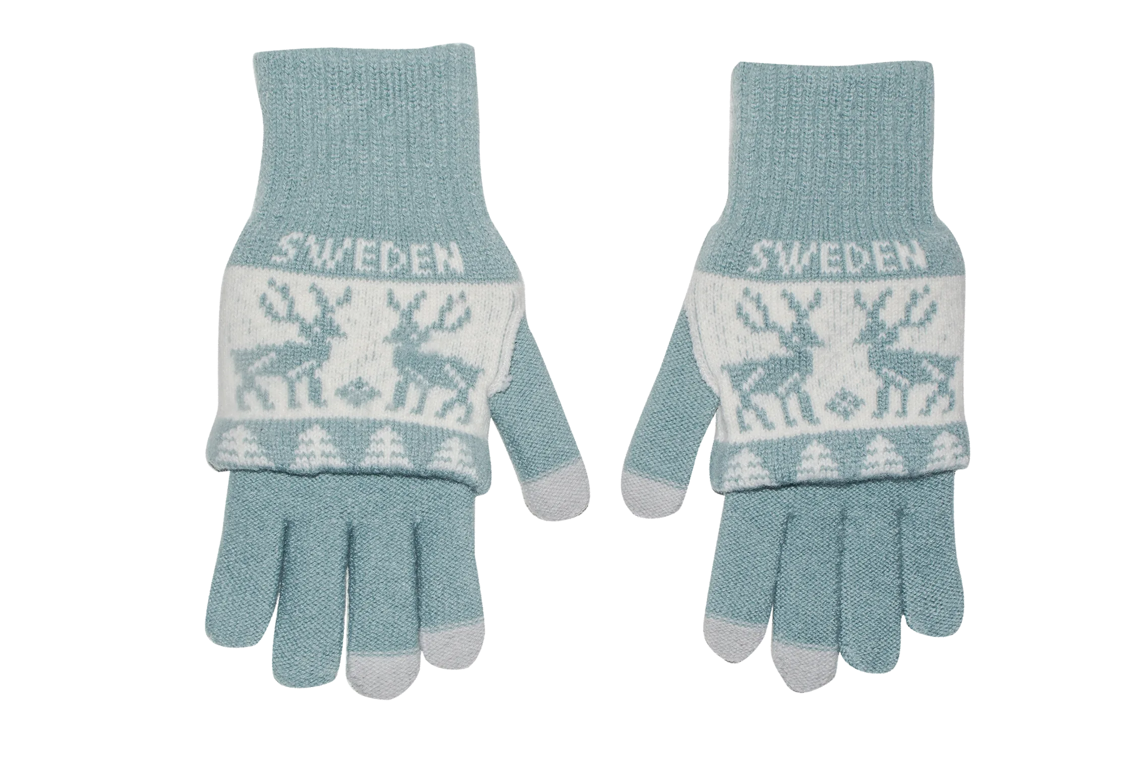 Touchscreen-Winterhandschuhe Grün Weiss